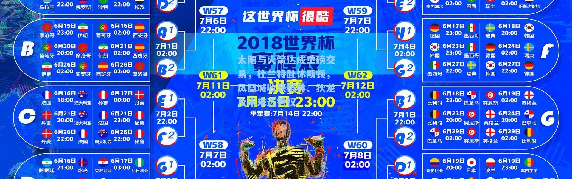 太阳与火箭达成重磅交易，杜兰特赴休斯顿，凤凰城收获格林、狄龙及未来选秀权